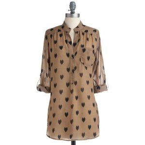 Modcloth Heart Pattern Tunic M